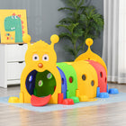 Qaba Caterpillar Design Toddler Play Tunnel - 73" x 40" x 41" - Multi-colour-Configurable into a long line, circular arc, S-shape for varied fun 
