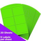 JAM Paper Mailing Address Labels, 3 1/3 x 4, Neon Green, 3 sets of 120 (354328037g)-Green