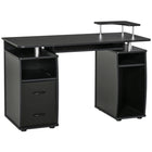 HOMCOM 47.2" Computer Desk with Keyboard Tray - Black-Attractive finish with a clean design is great for your home office or dorm room