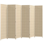 HOMCOM 6 Panel Bamboo Hand-Woven Freestanding Room Divider for Home Office - Natural Wood-Great for creating a personal space or dividing up large rooms
