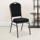 Flash Furniture HERCULES Series Crown Back Stacking Banquet Chair with Silver Vein Frame - Black Dot Patterned Fabric-2.5" Thick Seat Cushion