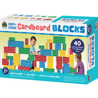 Teacher Created Resources Easy-Stack Cardboard Blocks - 40 Piece Set-Build a world of fun with building blocks designed to inspire endless hours of imaginative play