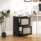 HOMCOM 2-Drawer Letter/A4 Lockable Filing Cabinet - Black-Two spacious drawers for organization and the top surface for holding a printer
