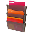 Deflecto Unbreakable DocuPocket Set - 3 Pockets - Letter Size - Smoke - 3 Pack-Colour: Smoke, Material: Plastic