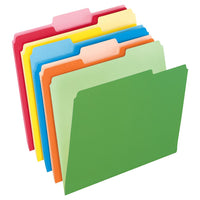 Pendaflex Two-Tone Color File Folders - Letter Size - Assorted Colors - 1/3 Cut - 100 Pack-Two-tone folders prevent time-wasting misfiles