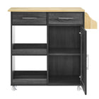 Modway Culinary Kitchen Cart With Spice Rack - Charcoal Natural-8