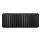Hudson&Canal Molly Rectangular Fluted TV Stand for TV's up to 75" - Black Grain-Features four fluted doors with 2 enclosed cabinets and 4 shelves for ample storage