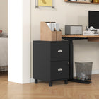 HOMCOM 2-Drawer Letter/A4 Filing Cabinet Lockable with Hanging Bars - Black-Lockable bottom drawer enhances document security with 2 keys
