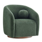 Modway Holland Swivel Chenille Fabric Armchair - Pine-Curved Swivel Armchair