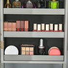 HOMCOM Mirror Jewelry Cabinet - 18.4" L x 14.4" W x 59.6" H - Grey-Material: MDF, Glass 