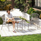 Outsunny 3-Pieces Wicker Patio Furniture Bistro Set - Light Grey-Chairs feature a 110° backrest and 28.7" (73 cm) seat width for superb comfort 
