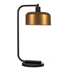 Hudson&Canal Cadmus 20.5" Tall Table Lamp with Metal Shade - Blackened Bronze/Brass/Brass-Rated for one 60W incandescent bulb - 9W LED bulb, 13W fluorescent (CFL) bulb, or 9W self-ballasted LED bulb, E26-base bulb, Bulb not included