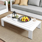 Modway Tahoe Outdoor Patio Powder-Coated Aluminum Coffee Table - White-Weather-Resistant