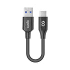 LOGiiX Sync & Charge USB-A to USB-C 15cm - Black-Compact 15cm (~0.49ft) USB-A to USB Type-C cable
