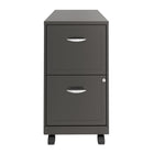Hirsh Industries Space Solutions 18" Deep Vertical File Cabinet with Casters, 2-Drawer, Metallic Charcoal-Smooth glide suspension