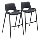 Zuo Desi Barstool - Black - Set of 2-Armrest support