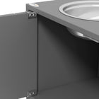 PawHut Elevated Dog Bowl Feeding Station with Stand - Grey-Matches with your kitchen table set 