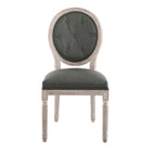 Modway Arise Vintage French Upholstered Fabric Dining Side Chair - Natural Grey-Chair Weight Capacity: 331 lbs.
