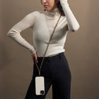 Evry Universal Metallic Chain & Vegan Leather Crossbody Phone Strap - Black & Gold-Comes with one plate