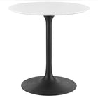 Modway Lippa 28" Round Wood Dining Table - Black White-Modern Dining Table