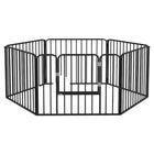 PawHut 6-Panel Heavy Duty Dog Playpen with Door for Small Dogs-Six steel panels quickly reshape as rectangles, L shape or other shapes