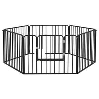 PawHut 6-Panel Heavy Duty Dog Playpen with Door for Small Dogs-Six steel panels quickly reshape as rectangles, L shape or other shapes