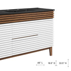 Modway Render 48" Single Sink Bathroom Vanity - White/Walnut/Black-Tapered Wood Legs