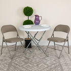 Flash Furniture HERCULES Series Double Braced Vinyl Folding Chair - Grey-Grey Powder Coated Frame Finish