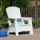 Suncast Adirondack Chair with Storage - Ice Cube-Convenient built in storage provides space for cushions and outdoor accessories with a maximum weight limit of 50 lbs. 