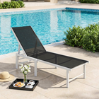 Outsunny Outdoor Lounge Chair - 5-Position Tanning Chair - Black-Back reclines to 4 different positions to find the great tanning angle