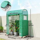 Outsunny Mini Greenhouse with Roll-up Door & Mesh Windows - 6' x 2' x 6.6' - Green- PE cover is waterproof and UV-resistant
 