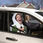 GEMMY Airblown Inflatable Christmas Buddy the Elf CarBuddy-Includes: car adaptor, power cord, 12v plug-in, and strap for securing to headrest
