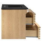 Modway Render 36" Wall-Mount Bathroom Vanity - Oak/Black-8