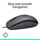 Logitech M100 Wired USB Ambidextrous Mouse - Grey-Upgrade to Logitech M330 Wireless Silent Mouse: For wireless freedom and increased comfort switch to M330 mouse, featuring a sculpted shape and soft rubber grips, silent clicks
