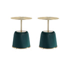 Manhattan Comfort Anderson 15.75" Modern Leatherette Upholstered End Table - Green - Set of 2-Modern End Table - Set of 2 for Living Room Use