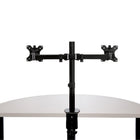 Startech Desk Mount Dual Monitor Arm - Desk Clamp / Grommet VESA Monitor Mount for up to 32" Displays -Adjustable set up: Use the desk-clamp (C-clamp) or grommet to easily mount and tighten by hand. Adjust the height and angle quickly with the included tools attached to the cable management clips