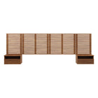 Modway Render 8-Piece Wall Mount King Headboard with Nightstands - Walnut-Durable Particleboard Construction