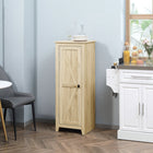 HOMCOM 48" H Kitchen Pantry Cabinet with Barn Door - Natural Wood-Two 3-level adjustable shelves offer flexible storage 