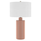 Hudson&Canal Selina 25" Tall Ceramic Table Lamp with Fabric Shade - Dusty Pink/White-Modern contemporary design for your living room, workspace, or bed side table