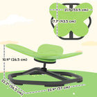 Qaba Butterfly-Shaped Swivel Chair for Training Body Coordination - Green-Constructed from polypropylene, it supports up to 110 lb. (50 kg) 
