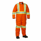 Forcefield Winter Lined Cotton Canvas Safety Coverall - Orange - Large-Shell is constructed from heavy-duty 12oz. 100% cotton duck canvas