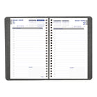 Blueline 2027 Net Zero Carbon Daily Planner with Twin-Wire Binding - 8" x 5" - Assorted Colours - Bilingual-Previous, current and following monthly calendars at the top of each spread