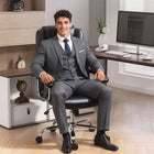 HOMCOM Big and Tall Desk Chair with Spring Cushion - 400 lbs Capacity-Adjustable seat height, fits various users and office chair needs