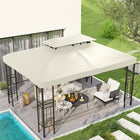 Outsunny 13.1' L x 9.8' W Gazebo Replacement Canopy 2 Tier Top UV Cover Pavilion Garden Patio Outdoor-Practical canopy fits a 13' x 10' size frame