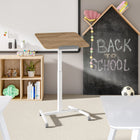 Seville Classics 25.6" W airLIFT Pneumatic Tilting Mobile Desk Cart - Natural Wood-1 Year Limited Manufacturer Warranty