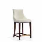 Manhattan Comfort Shubert 22.64" Modern Leatherette Upholstered Counter Stool - Ivory - 3 Pack-Weight Capacity: 250 Lbs