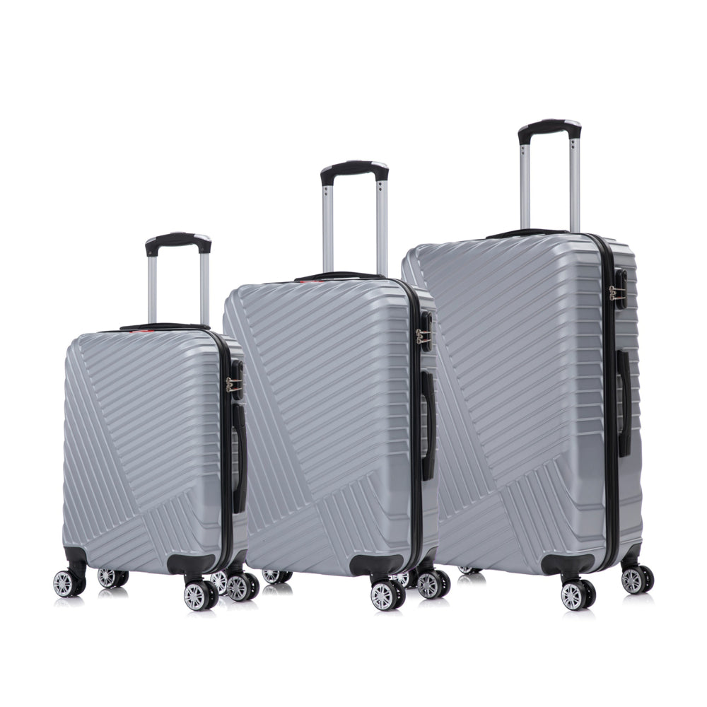 Swiss Traveller Steelara 3-Piece Hardside Luggage Set- Titanium