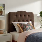 Modway Annabel Premium Linen Blend Twin Headboard - Cocoa-Wood Blend Frame