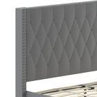 Flash Furniture Riverdale Queen Size Tufted Upholstered Platform Bed - Dark Grey Fabric-30 Wood Support Slats