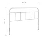 Modway Serena Queen Steel Headboard - White-Powder Coated Steel Frame